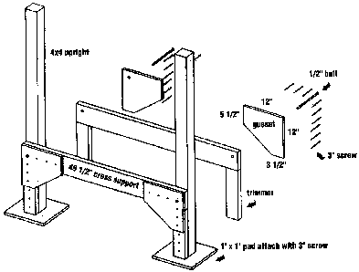 [exploded diagram of support structure]