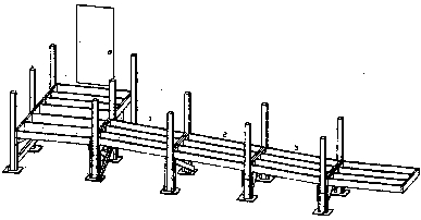 [sketch of 3 ramp modules and start of mid-level landing]