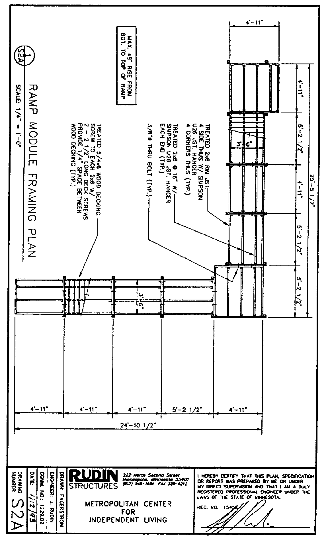 [engineering drawing of support framing plan]